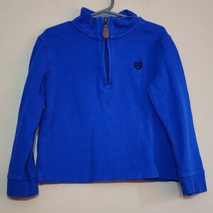 Chaps Boys' 1/4 Zip Mock Neck Cotton Pullover Top - Pacific Royal Blue Size 4T